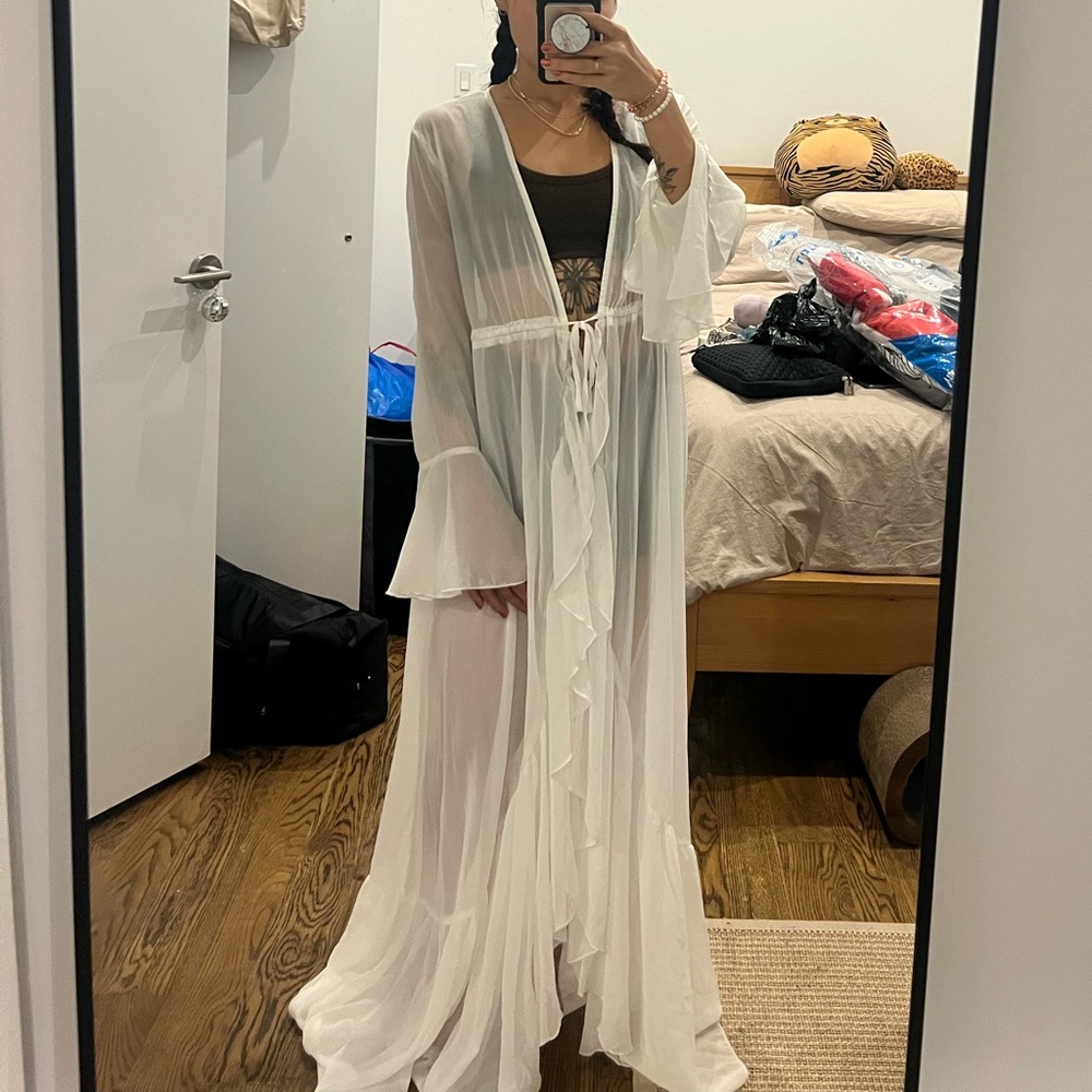 Sheer Floor Length Robe
